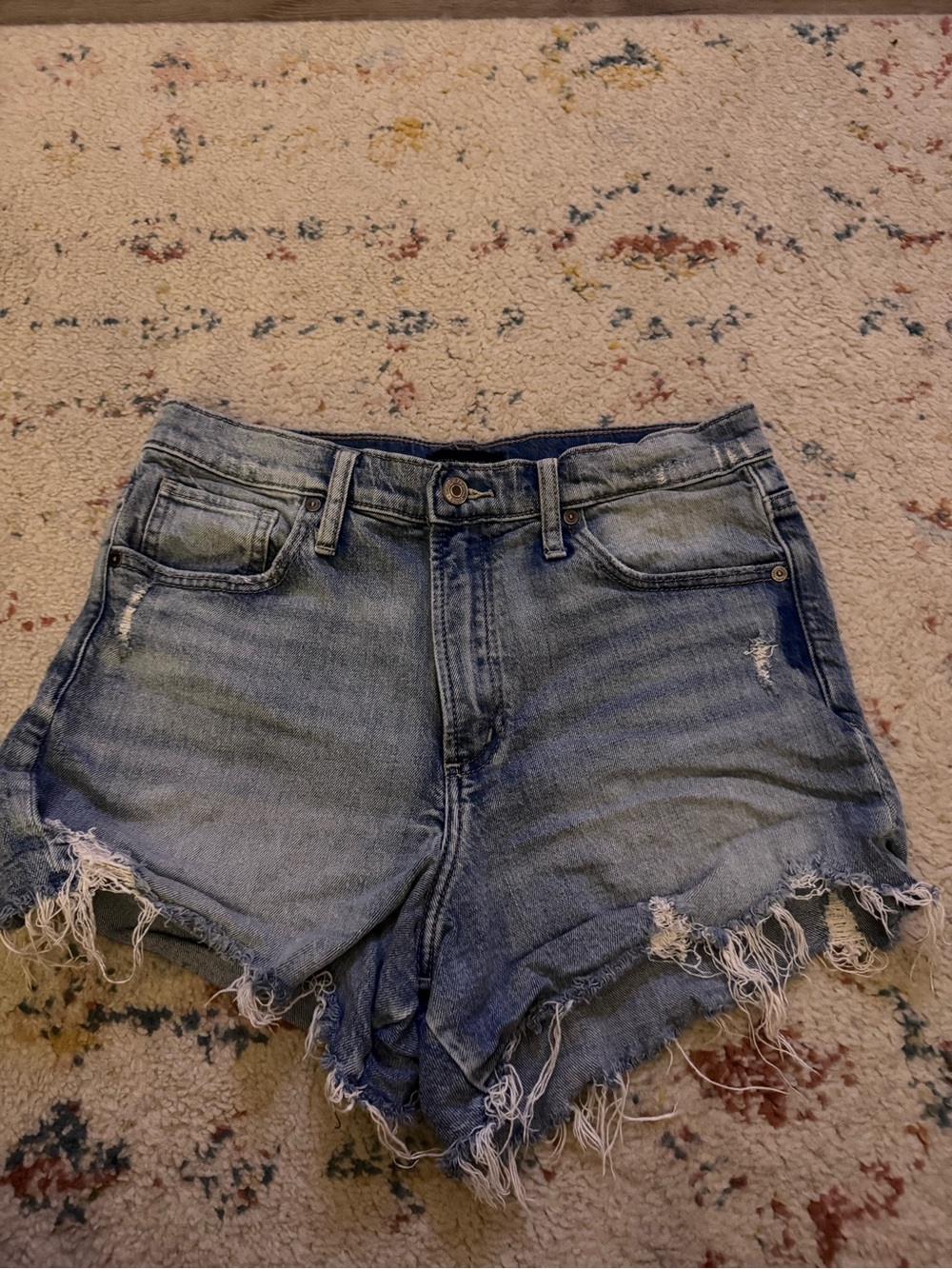 Silver Jeans Light Blue Frayed Denim Cutoff Shorts